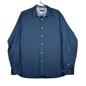 Ted‎ Baker Mens Shirt Size 5 Extra Large Blue Long Sleeve Casual